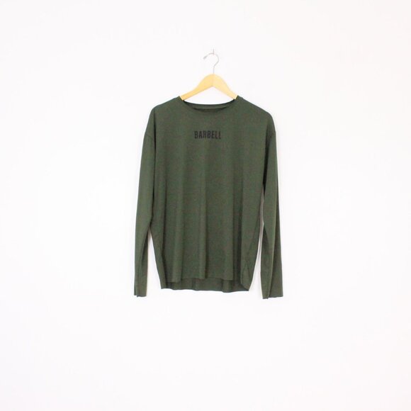 *Barbell Mens Athletic Green Long Sleeve - Picture 1 of 4